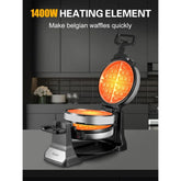 Belgian Rotating Non Stick Double Waffle Maker